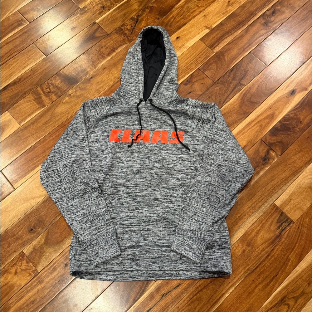 CLAAS machinery Gray and Black Hoodie with Orange Logo medium lightly used